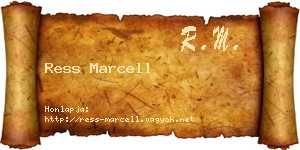 Ress Marcell névjegykártya